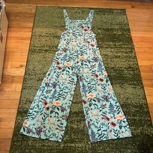 Cider Floral Jumpsuit in Green and Orange